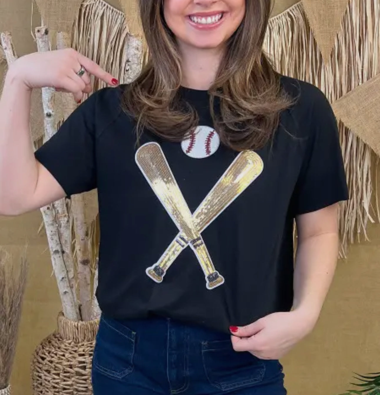 Baseball and Bat Patch Graphic Tee (Royal Blue)