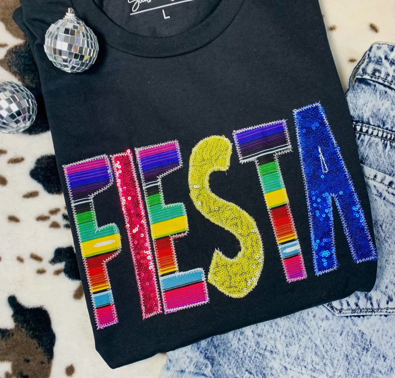 Fiesta Sequins Graphic Top