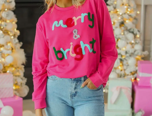 Merry & Bright Hot Pink Sweater