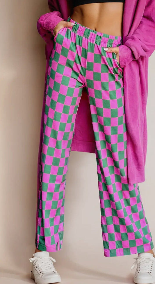 Pink and Green Checkered Pants