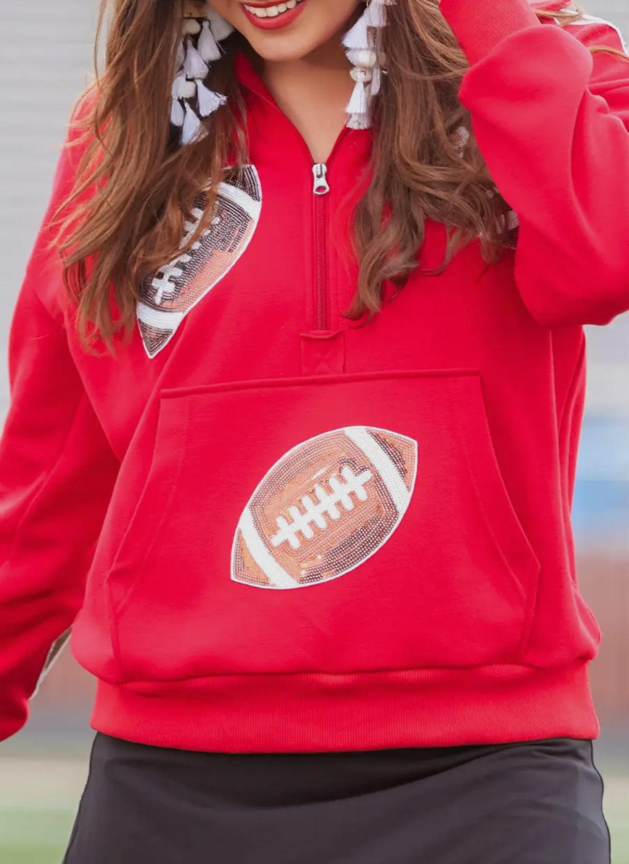 Football Sequins Pullover Sweater