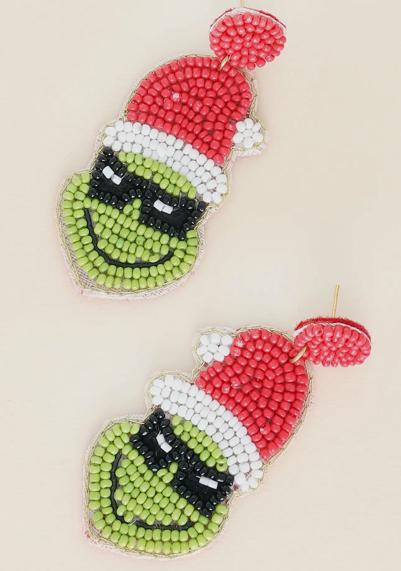 Grinch Beaded Earrings