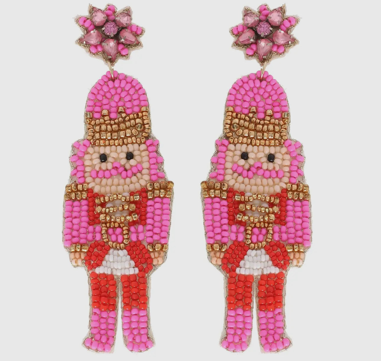 Nutcracker Earrings in Pink