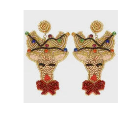 Reindeer Beaded Earrings