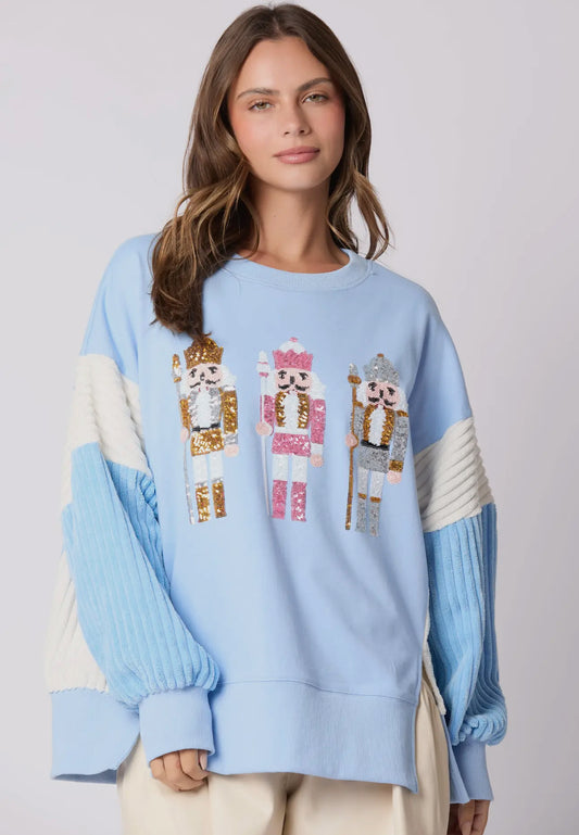 Nutcracker Sequins Sweater Top