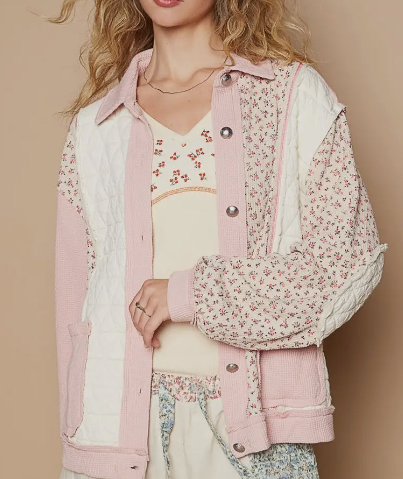 Vintage Pink Floral Shacket