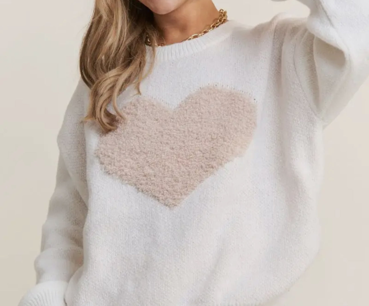 Heart Chenille Sweater Top