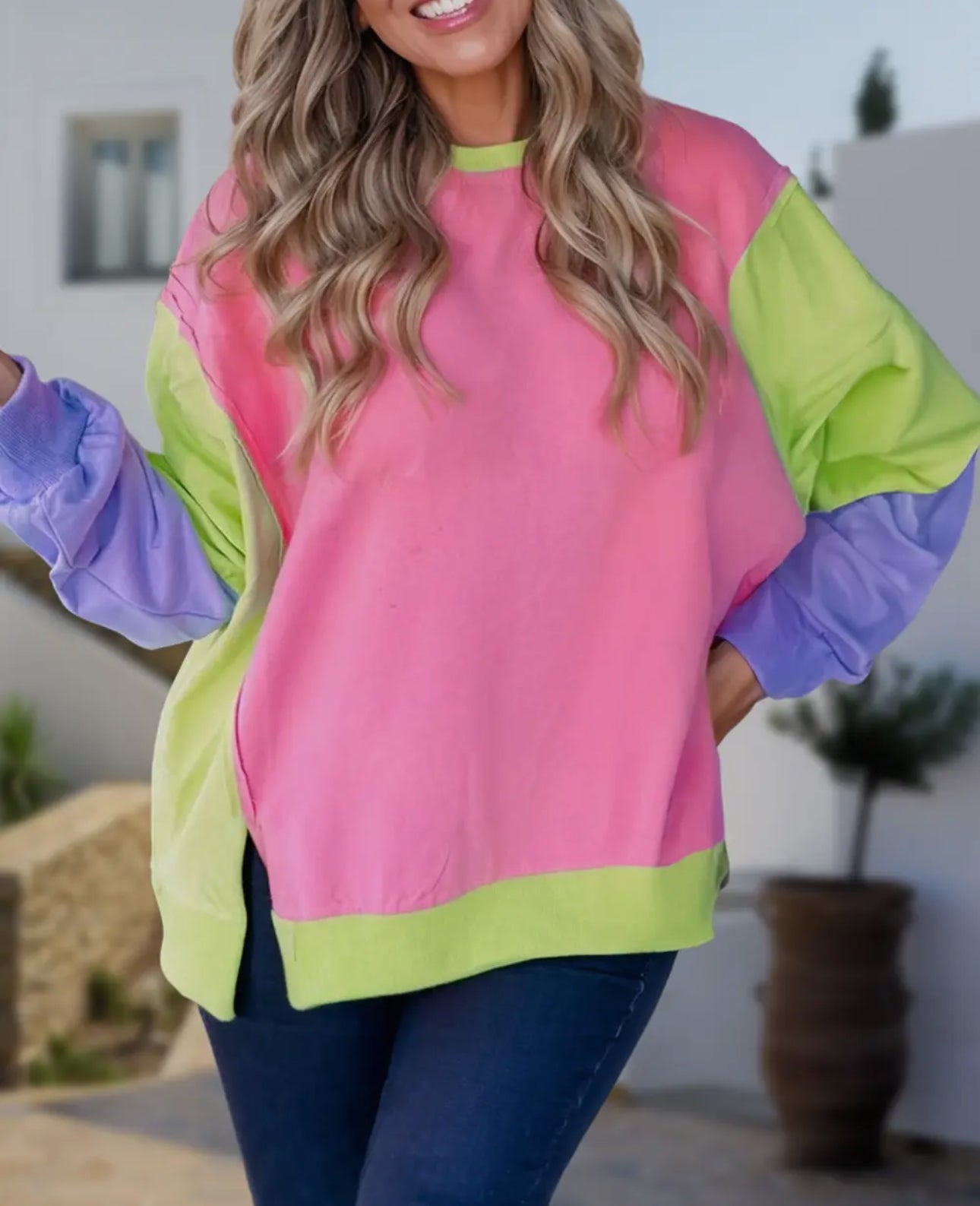 Colorblock Sweater Top