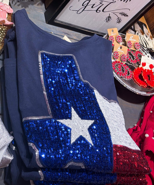 Texans Girl Sequins Top