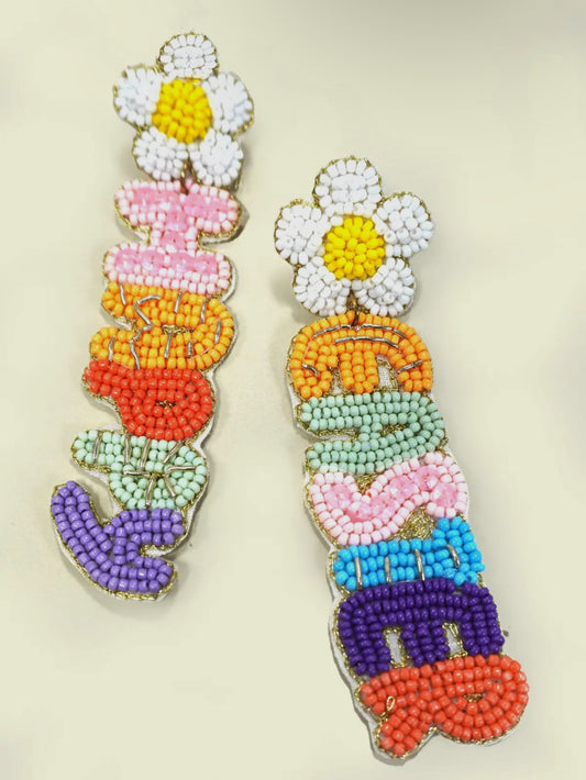 Flower Happy Easter Earrings