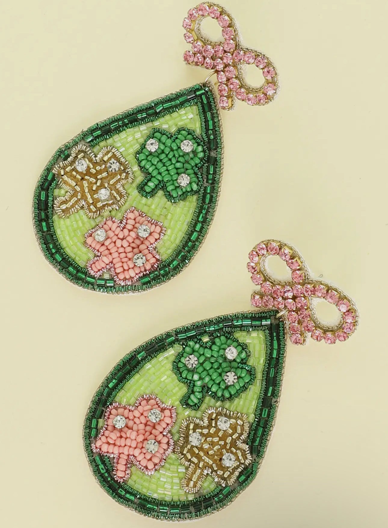 Shamrock Clover and Bow Earrings