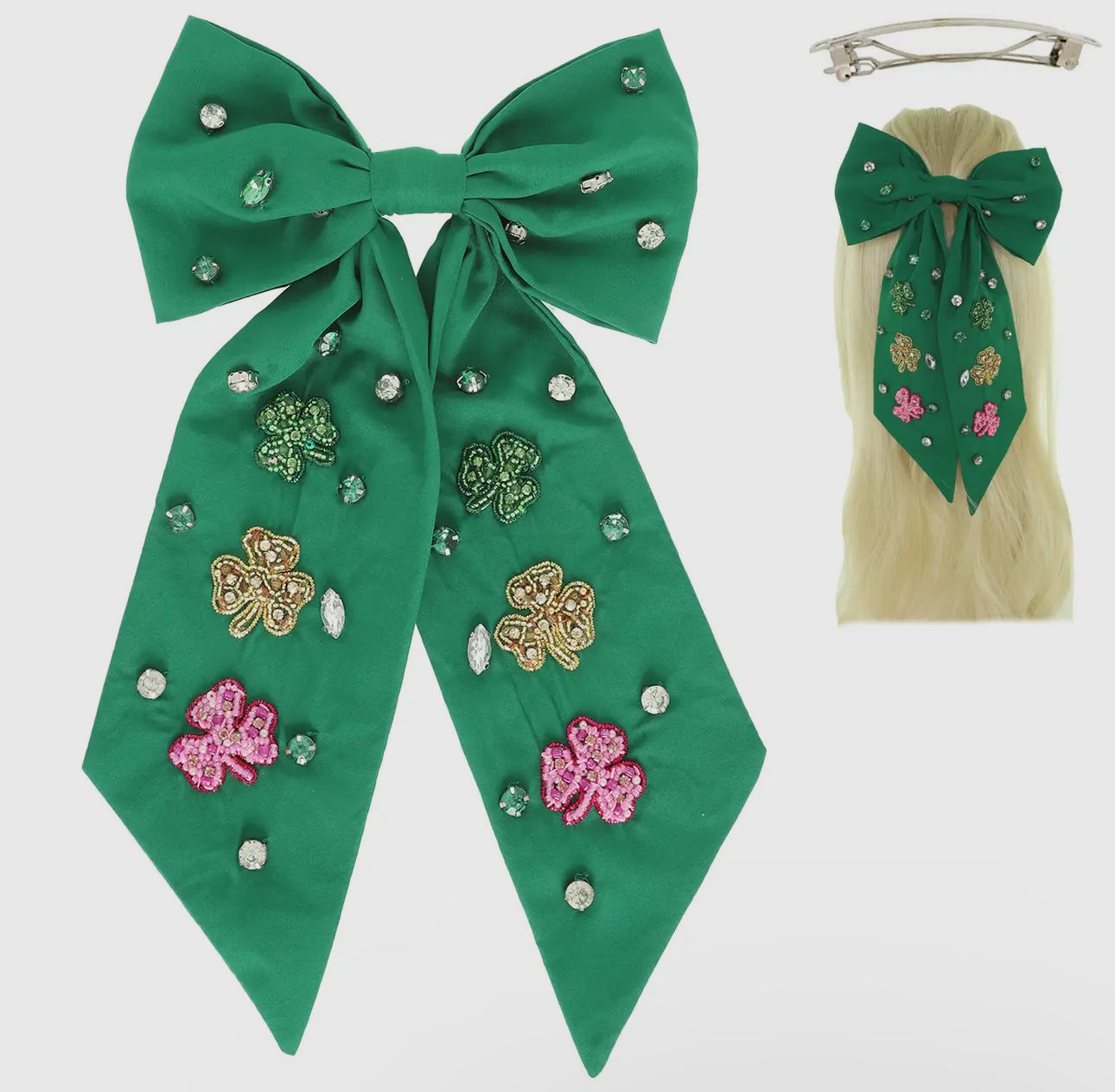 Saint Patrick's Shamrock Hair Bow