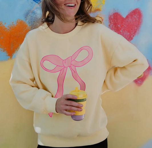 Bow Sweater Top in Yellow