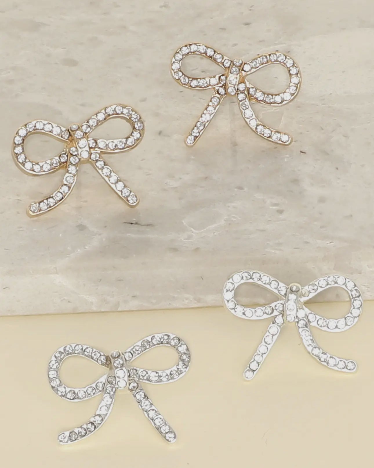 Rhinestone Bow Earrings