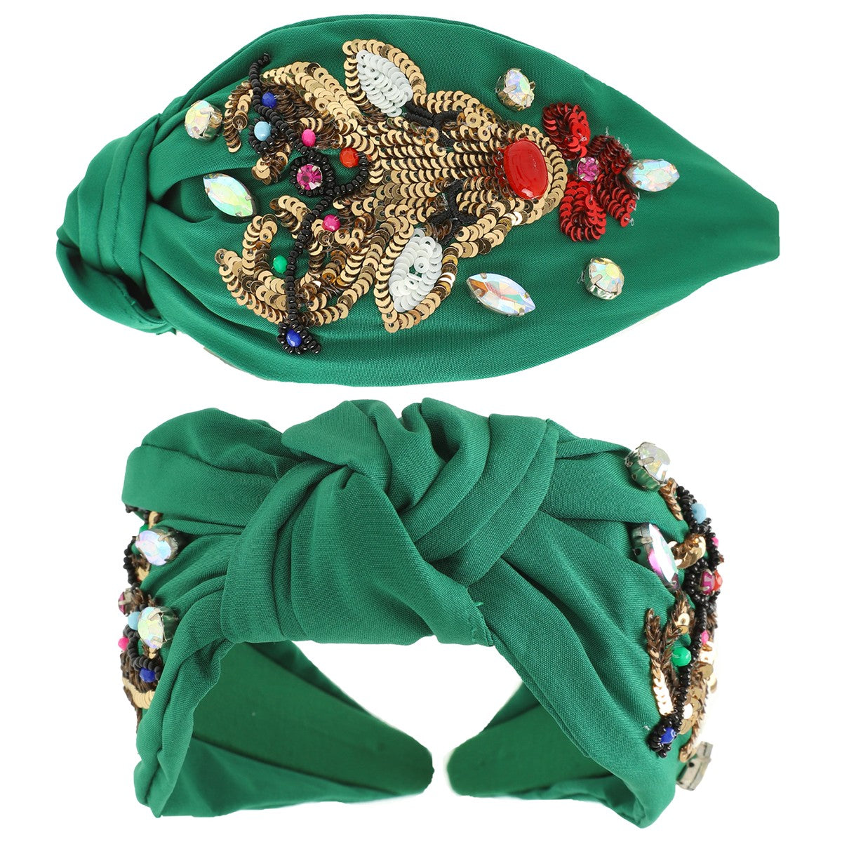 Green Reindeer Headband